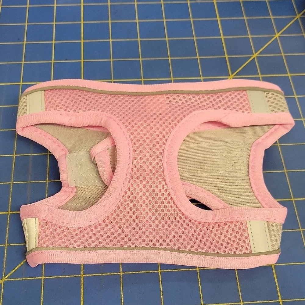 Pink & Gray Mesh Pet Buckle & Velcro Harness 12